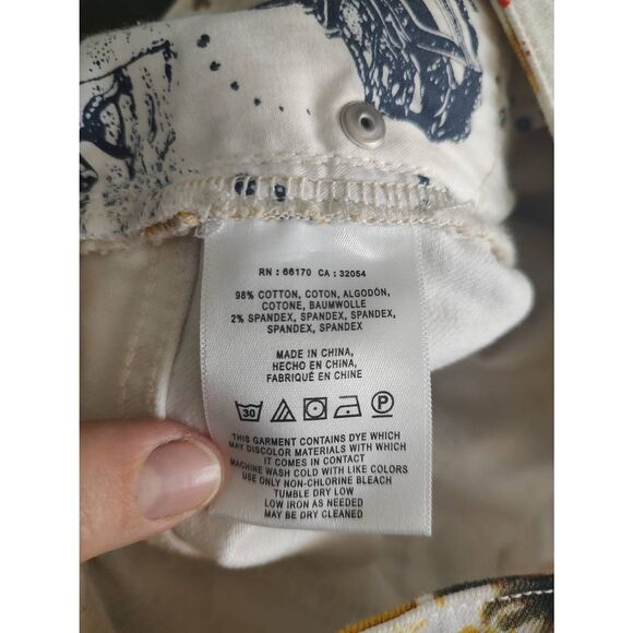 Anthropologie Pilcro Lemon Grove Women’s High-Rise Bootcut Jeans White Floral 27 - Picture 6 of 7